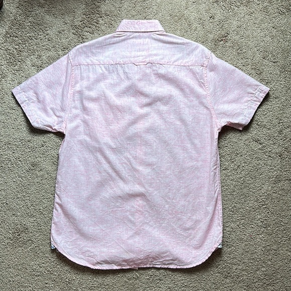 Cactus Man short sleeve mens button down in pink size medium - Picture 8 of 8